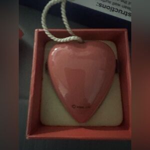 Hallmark Signature Heart Pocket Locket Trinket Box Photo Frame Coral-Pink